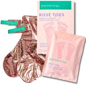 Rosé Toes Moisturizing Foot Mask – Shea Butter & Strawberry Scented Booties for